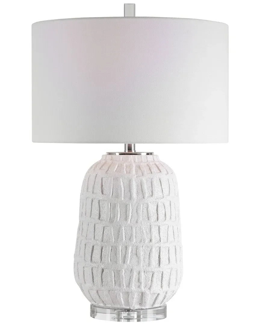 Caelina Textured Table Lamp - White, Ceramic