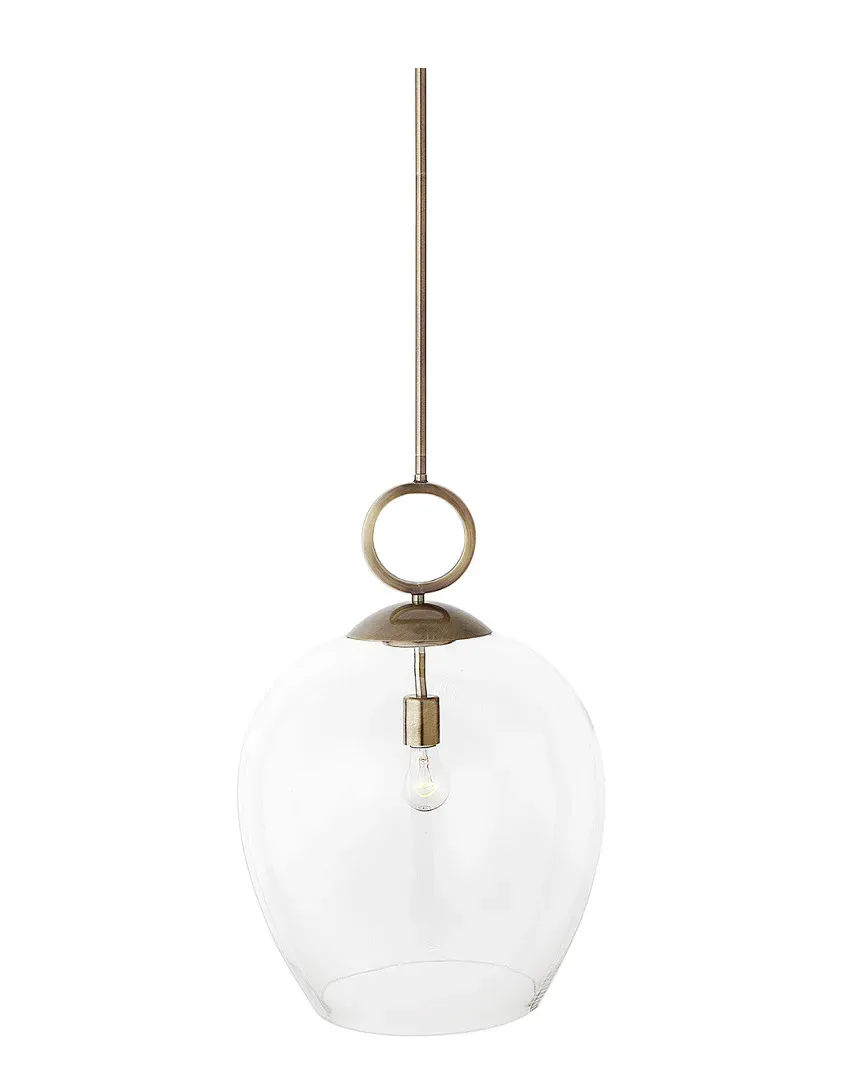 Calix Large Blown Glass 1 Light Pendant - Aged Brass
