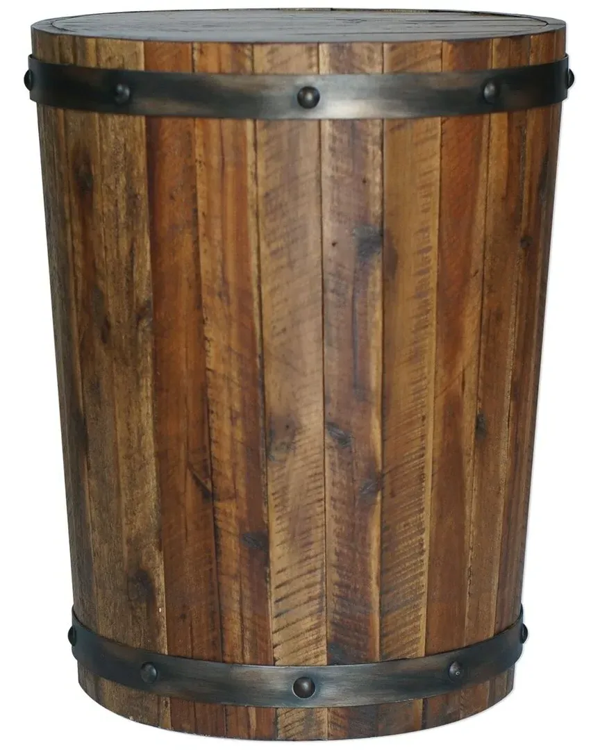 Ceylon Wine Barrel Side Table - Brown, Acacia image