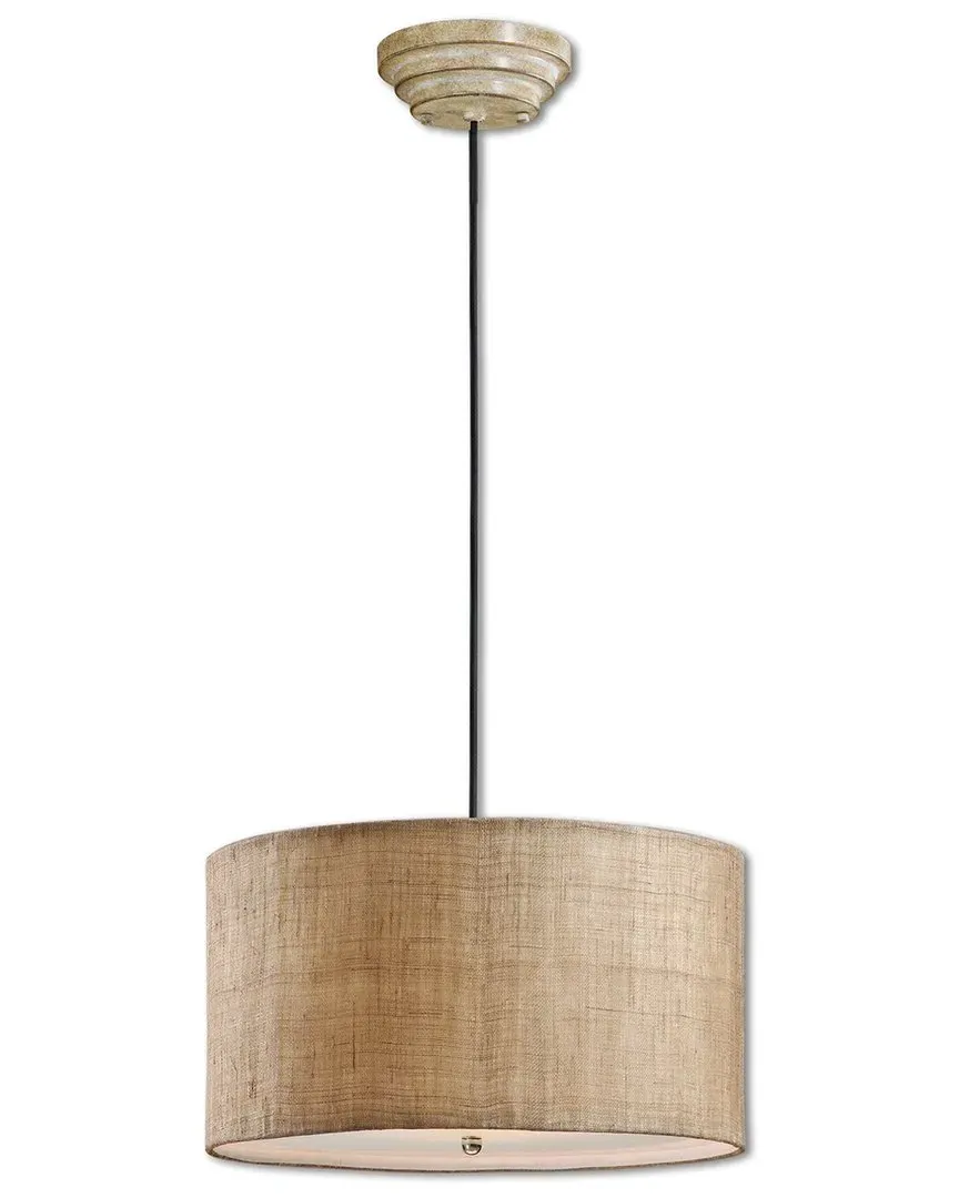 Dafina 3-Light Drum Pendant - Brown, Burlap