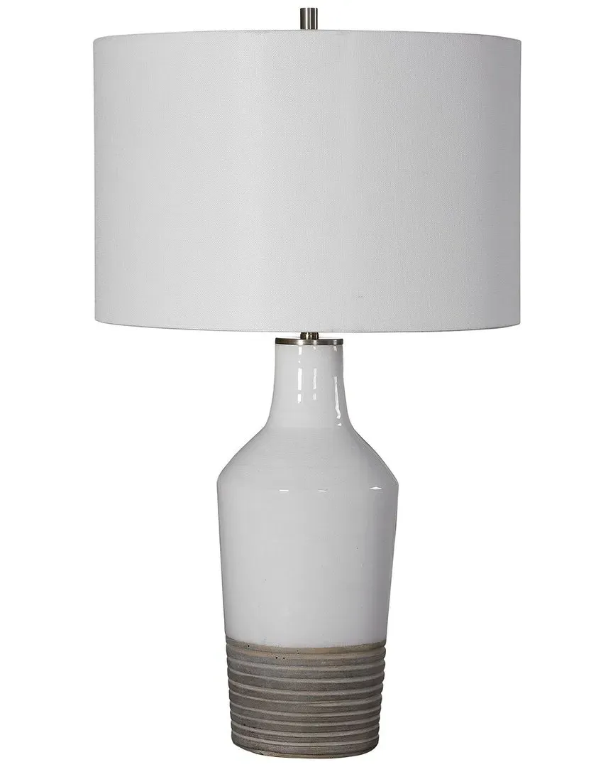 Dakota Crackle Table Lamp - White, Ceramic image