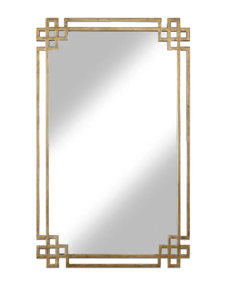 Devoll Mirror - Antique Gold, Metal