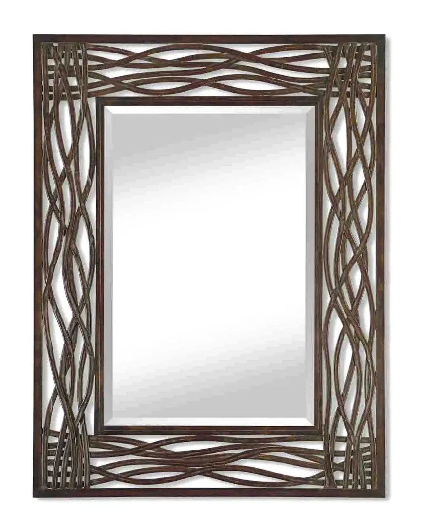 Dorigrass Metal Mirror - Distressed Mocha Brown image