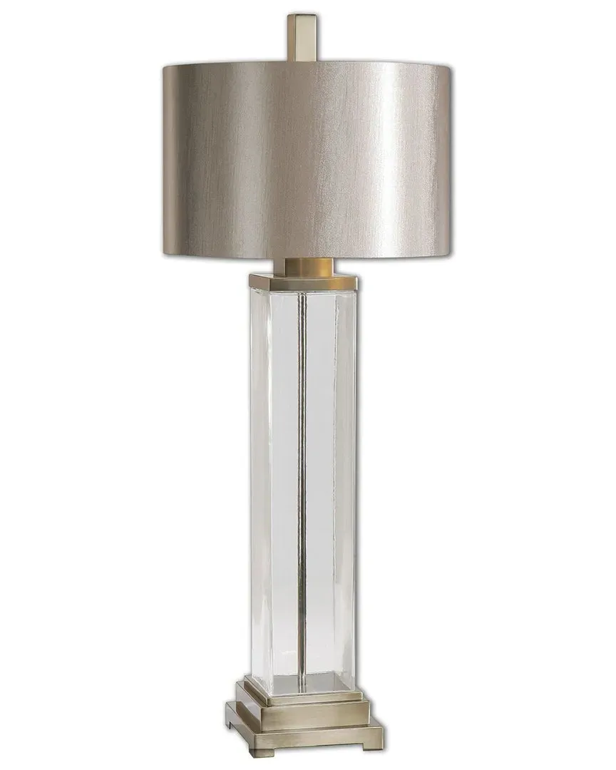 Drustan Round Table Lamp - Clear, Glass