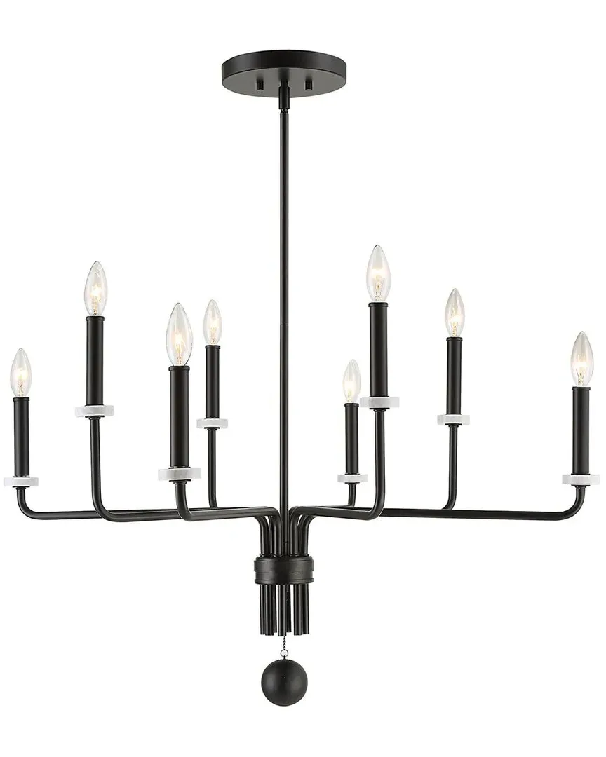 Ebony 8-Light Chandelier - Black, Steel image