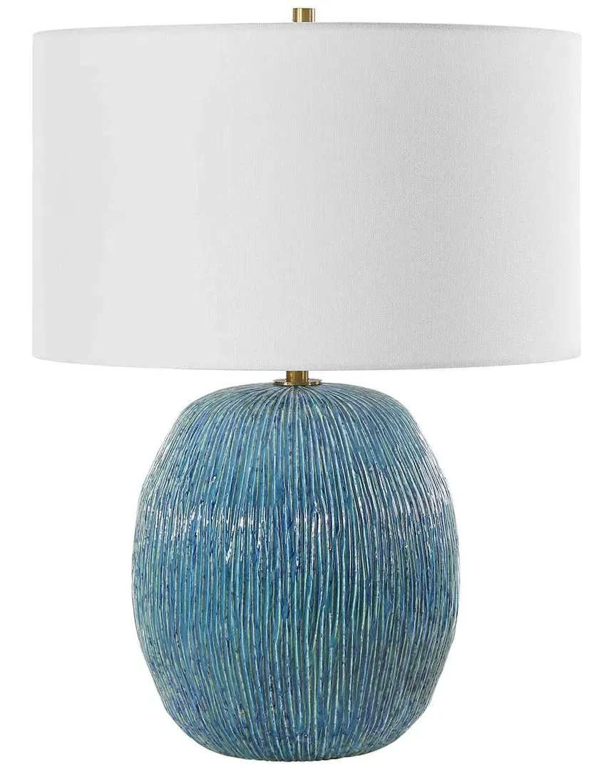 Elysia Textured Table Lamp - Blue, Ceramic