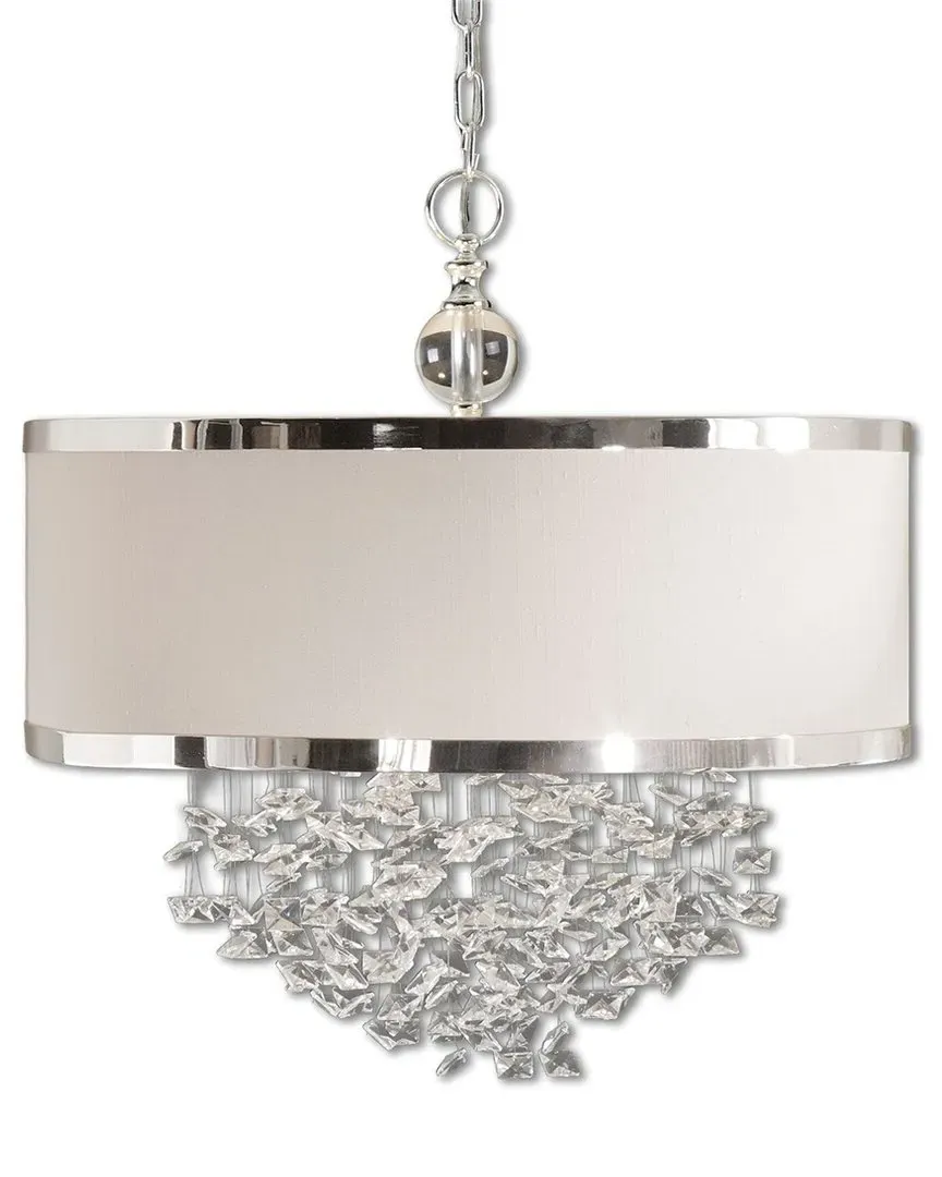 Fascination 3-Light Drum Pendant - White, Linen