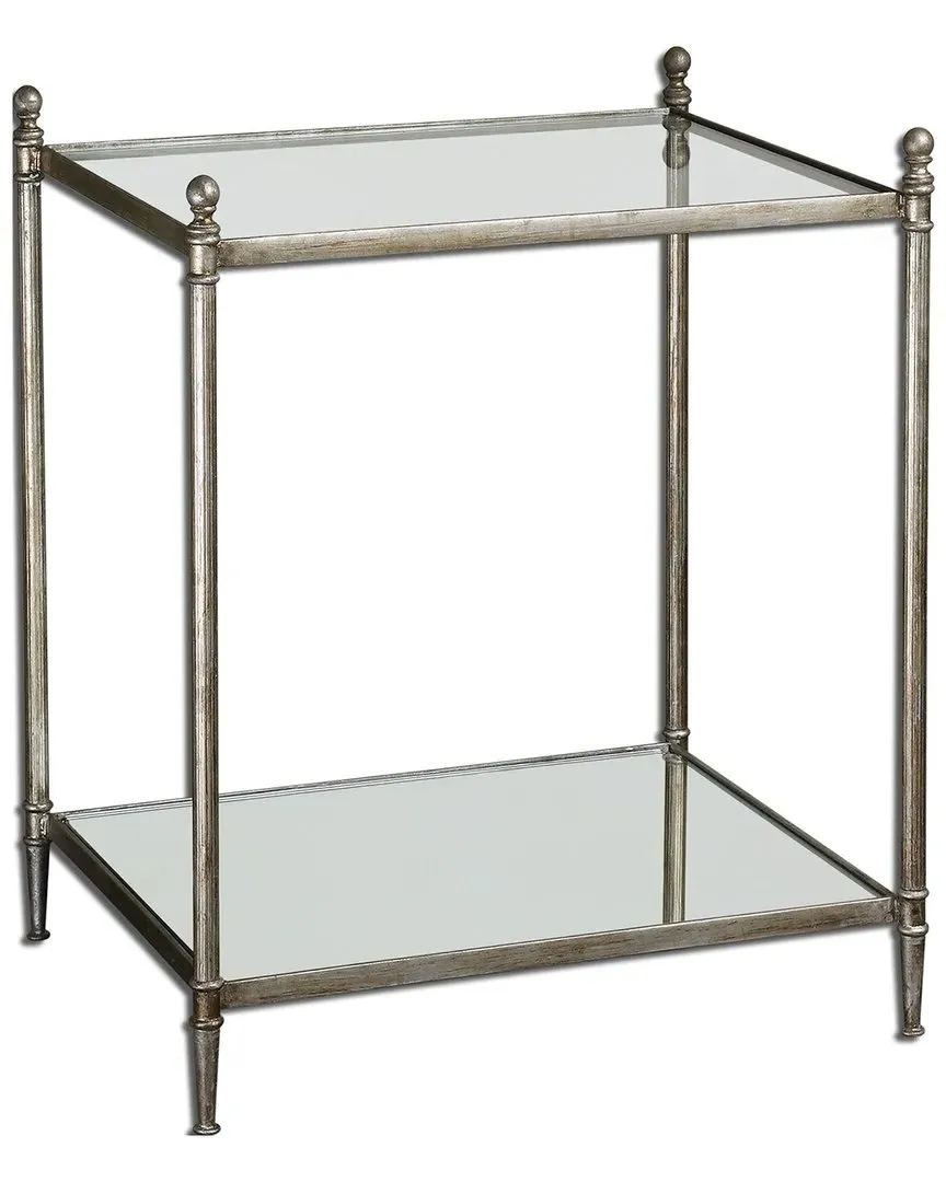 Gannon Mirrored Glass End Table - Silver image