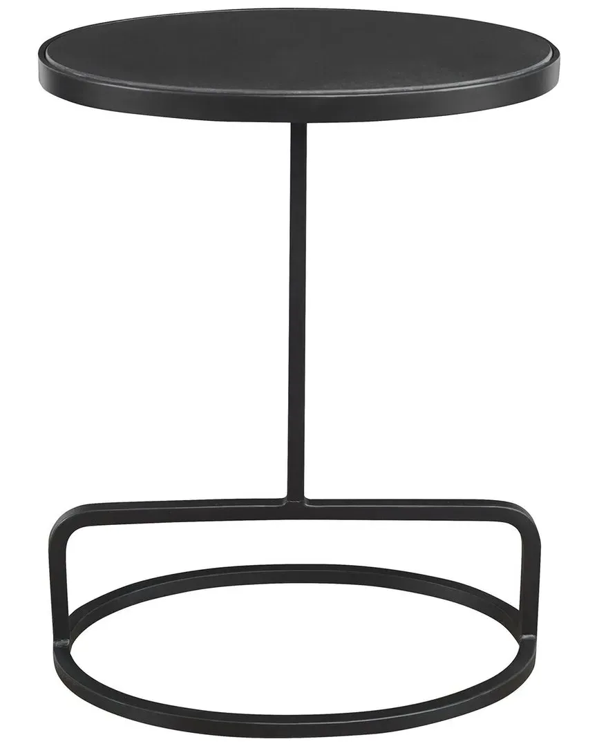 Jessenia Oval Accent Table - Black, Marble image