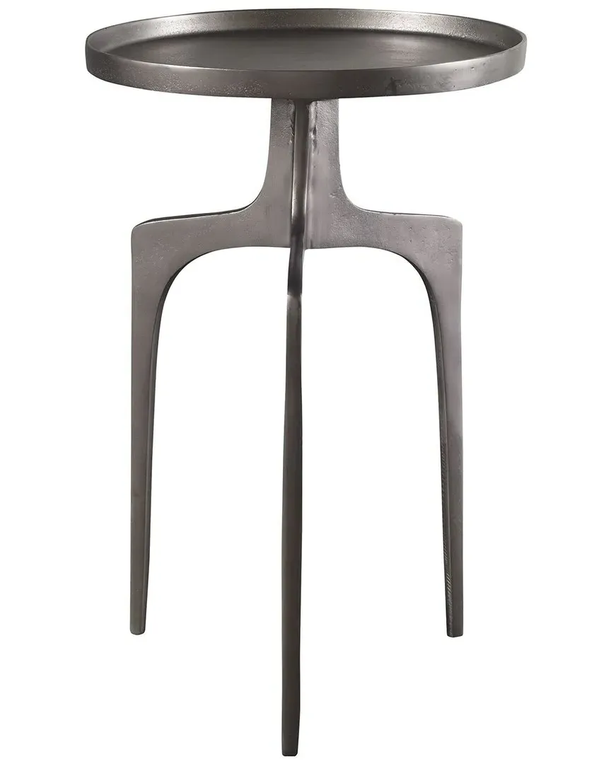 Kenna Round Accent Table - Nickel, Aluminum