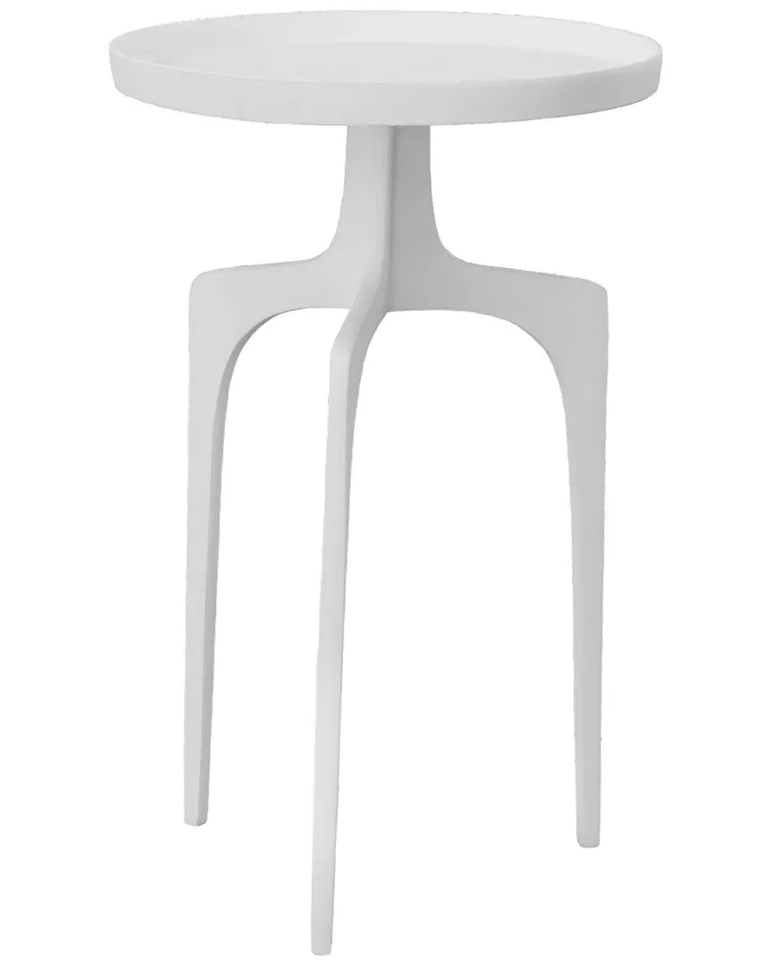 Kenna Round Accent Table - White, Aluminum image