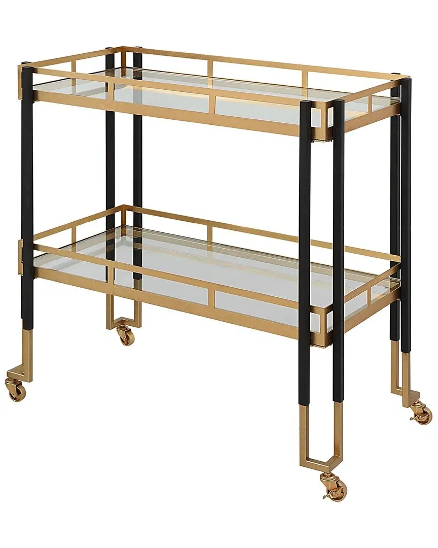 Kentmore Bar Cart with Wheels - Black, Iron