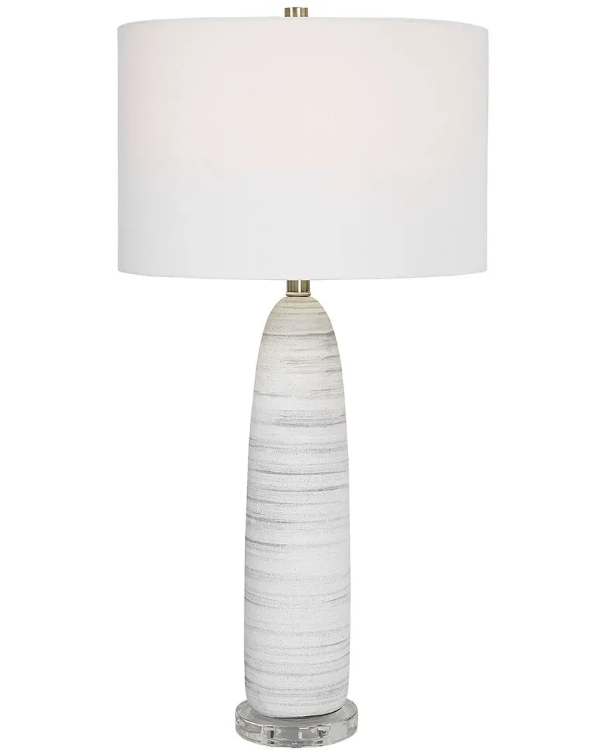 Levadia Round Table Lamp - White, Ceramic image