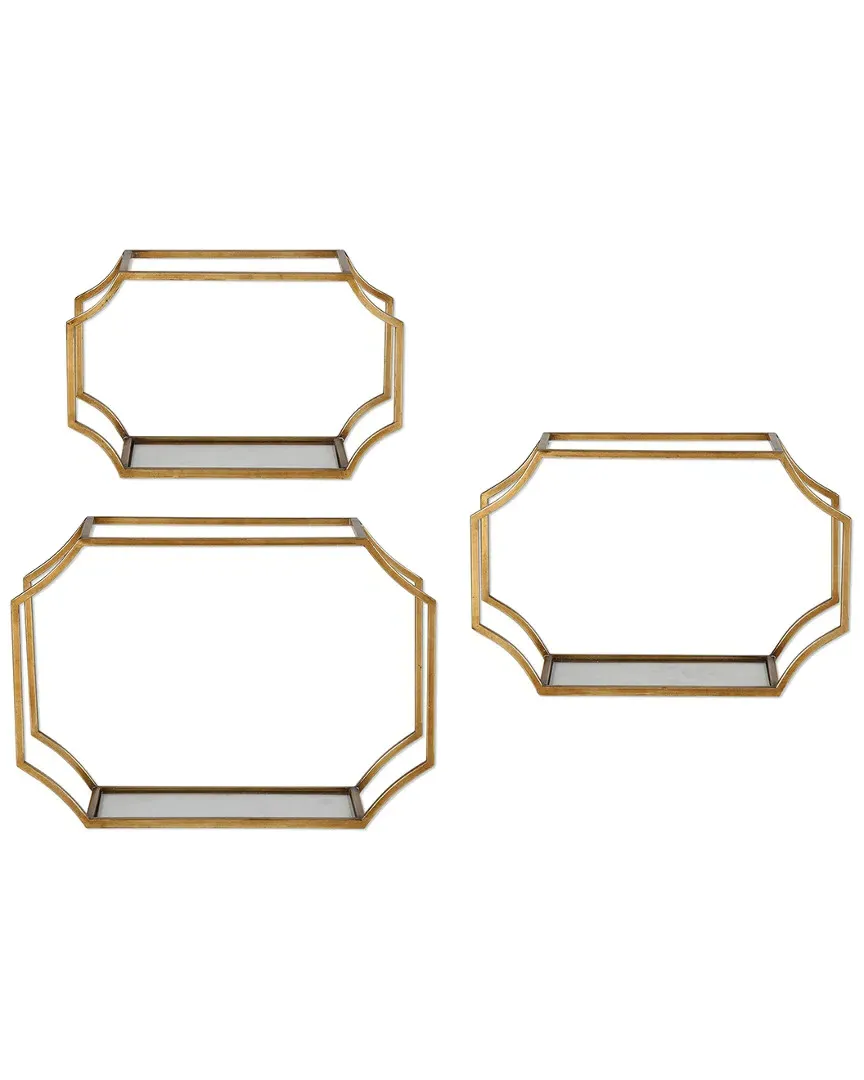 Lindee Set of 3 Wall Shelves - Gold image