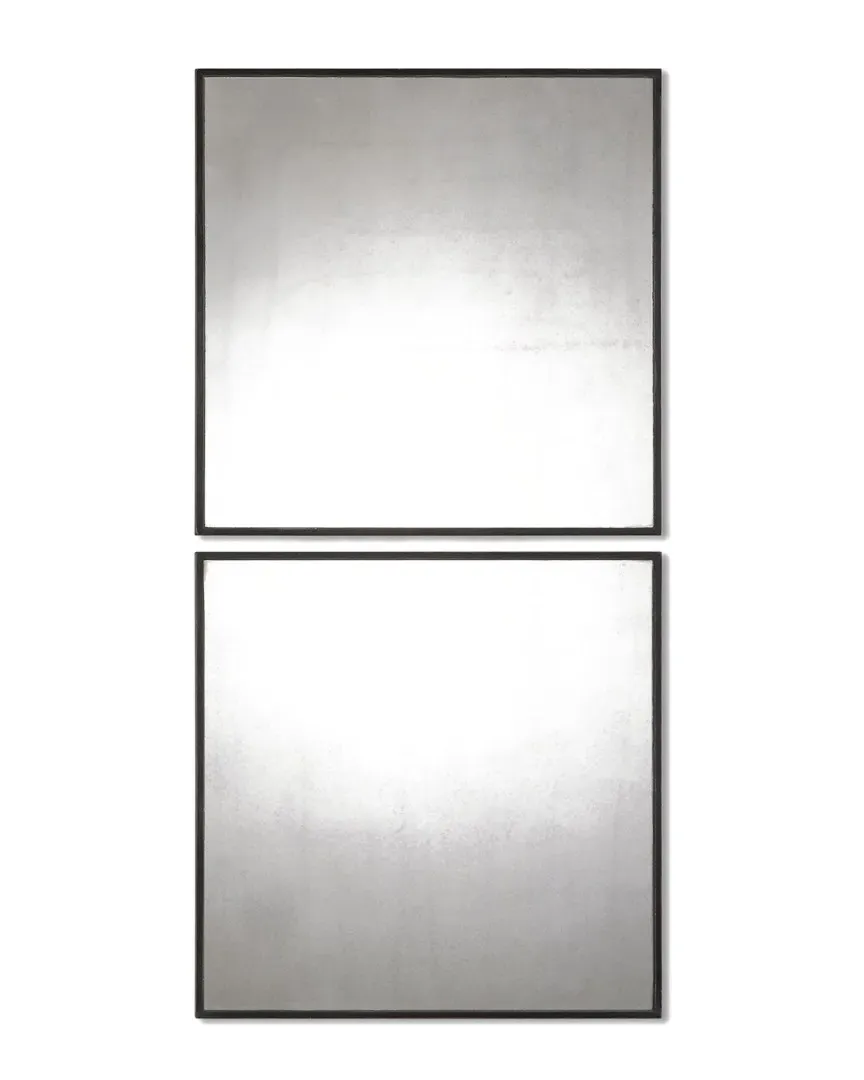 Matty Set of 2 Square Mirrors - Antiqued, MDF image