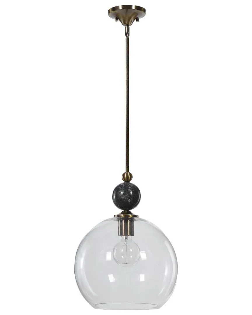 Mendota 1 Light Pendant - Aged Brass, Glass