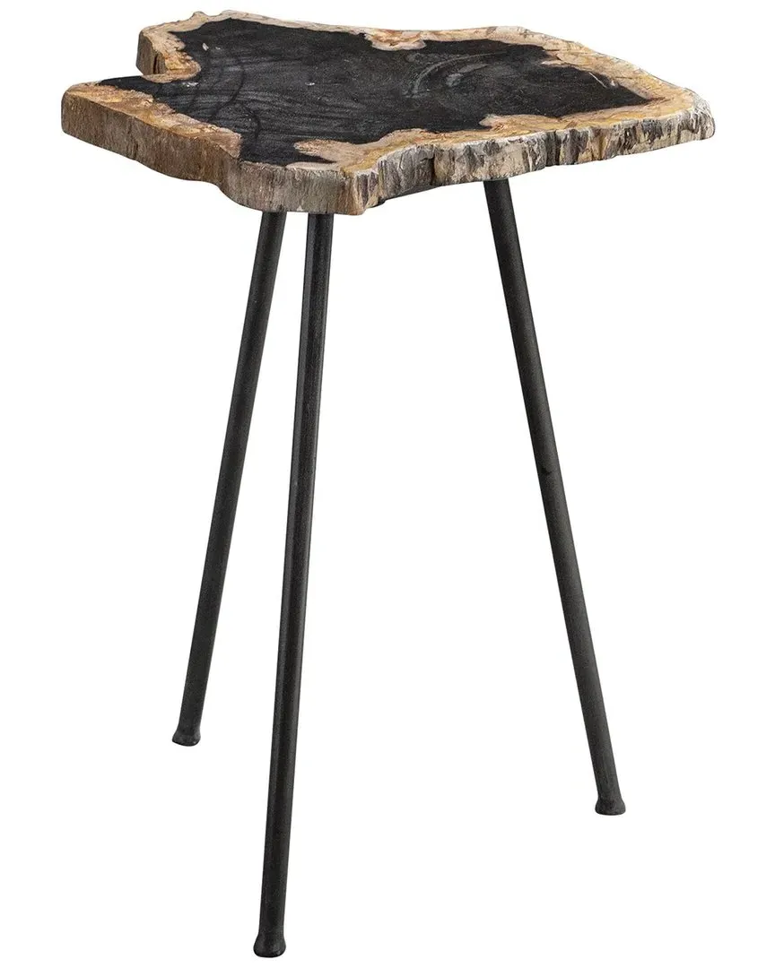 Mircea Petrified Wood Accent Table - Black image