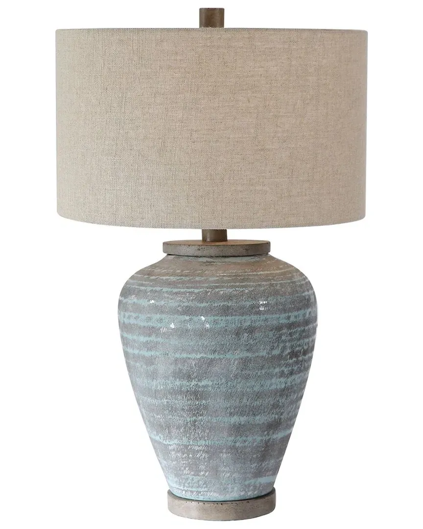 Pelia Round Table Lamp - Blue, Ceramic