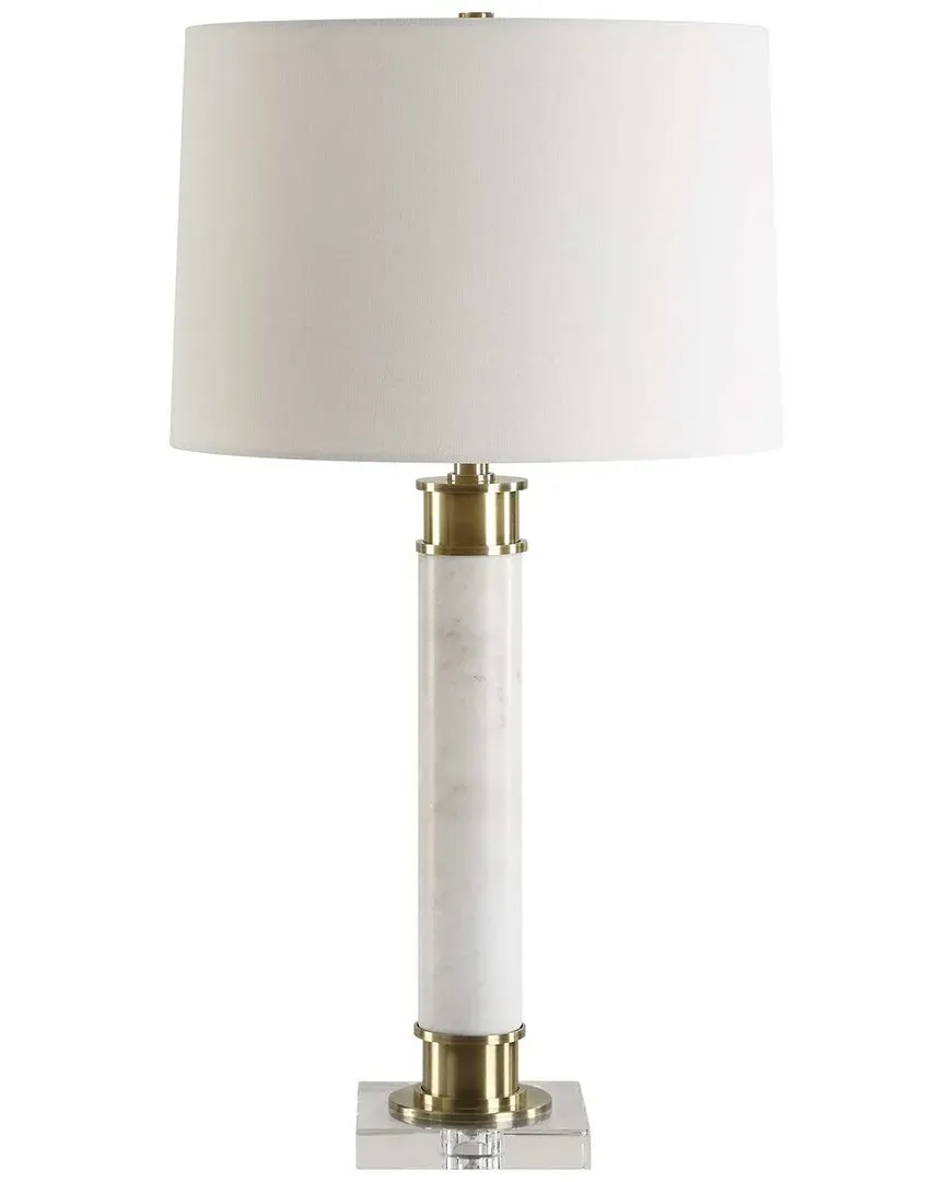 Plinth Table Lamp - Brass, Marble