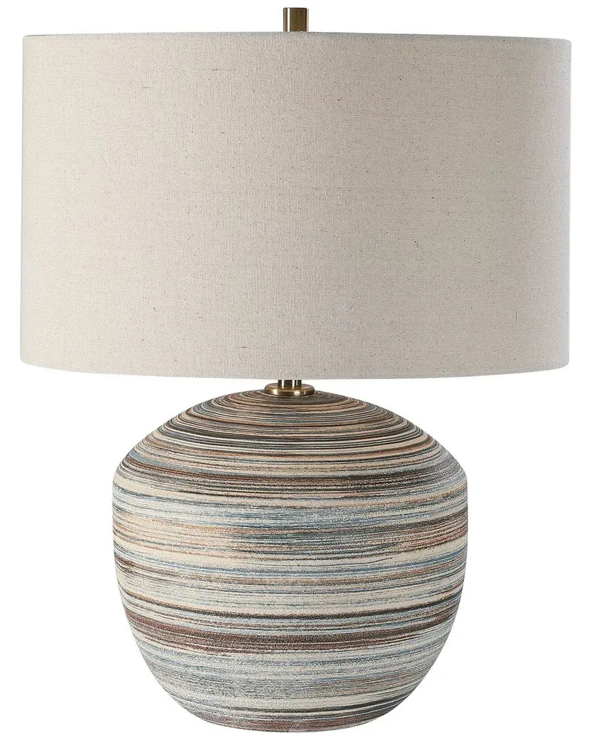 Prospect Striped Accent Lamp - Brown, Ceramic image