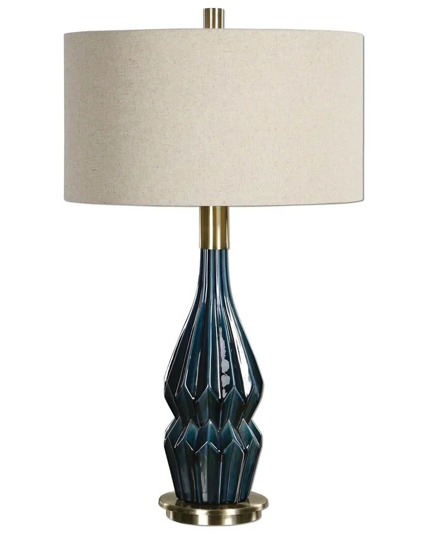 Prussian Round Table Lamp - Blue, Ceramic