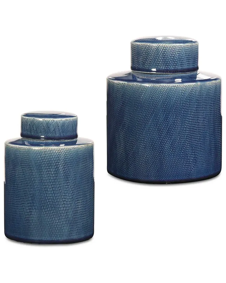 Saniya Set of 2 Containers - Blue, Ceramic image
