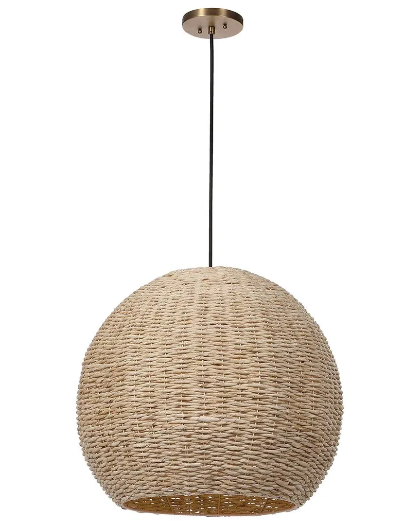 Seagrass Dome Pendant Light - Gold, Rattan image