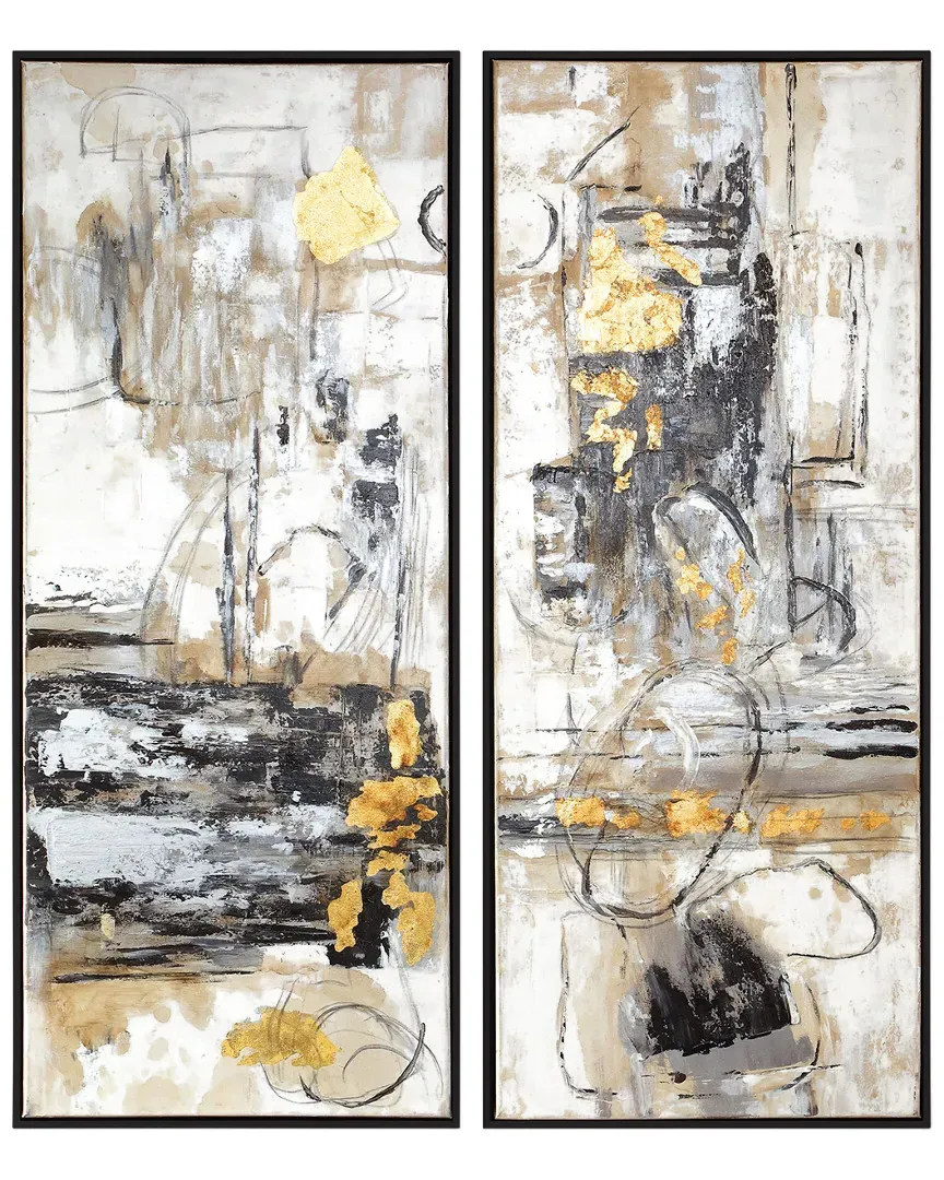 Set of 2 Life Scenes Abstract Wall Art - Canvas