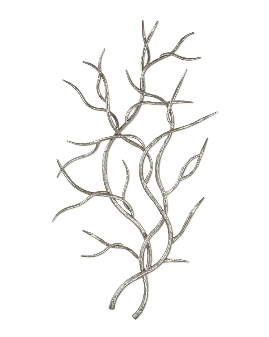 Set of 2 Silver Branches Wall Art - Silver