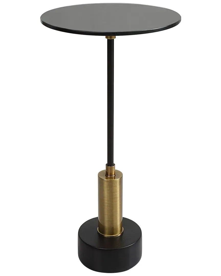 Spector Round Accent Table - Black, Marble image