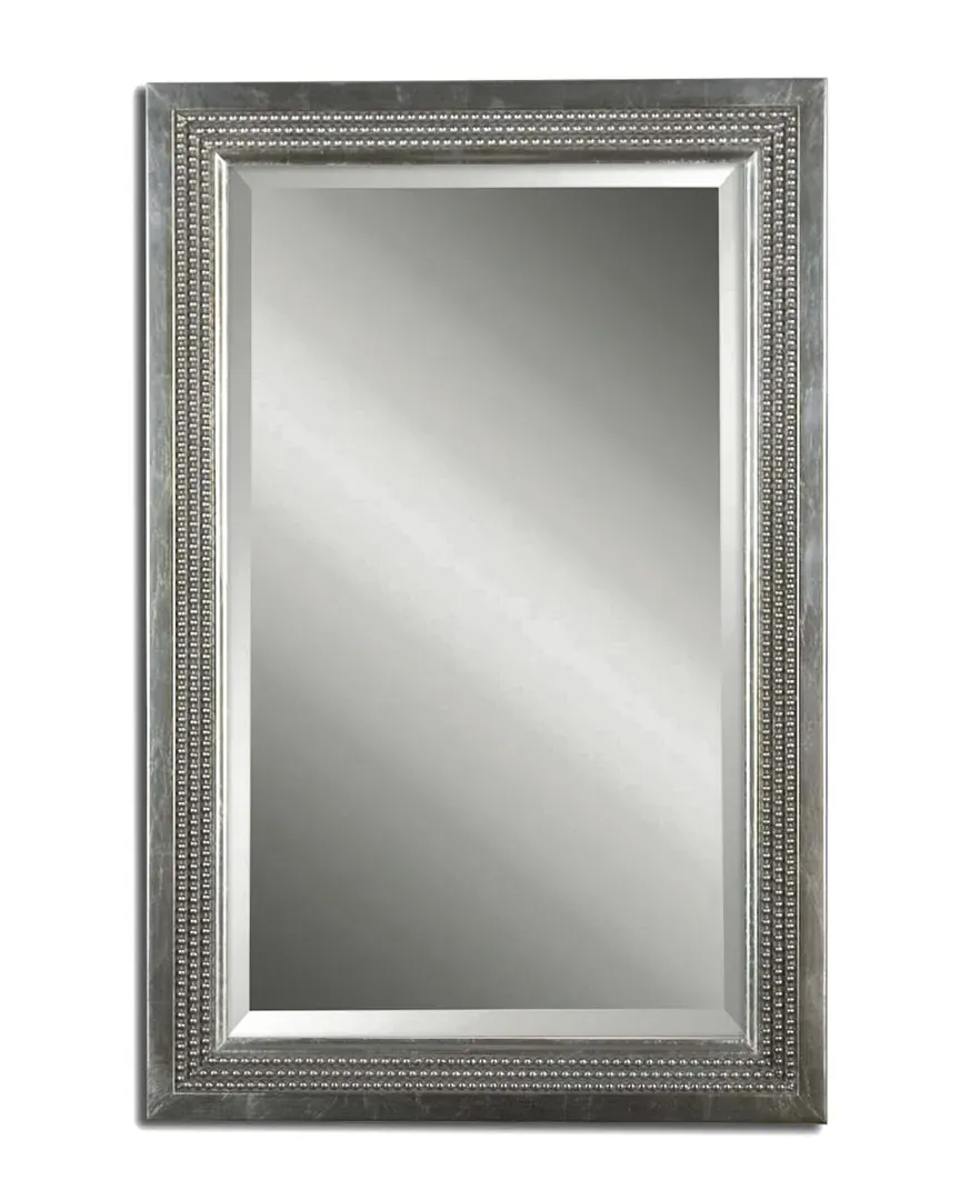 Triple Beaded Vanity Mirror - Silver Leaf image