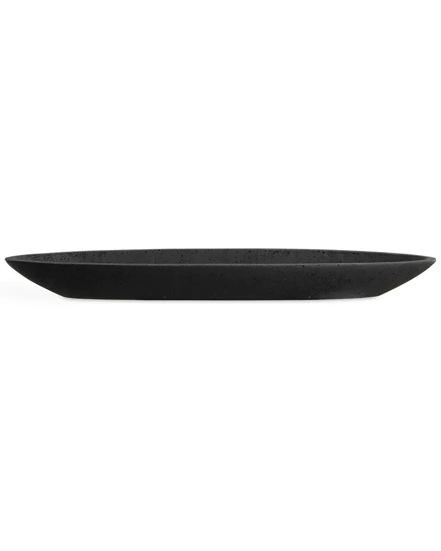 Vessel Cast Canoe Bowl - Black, Rice Stone Resin image