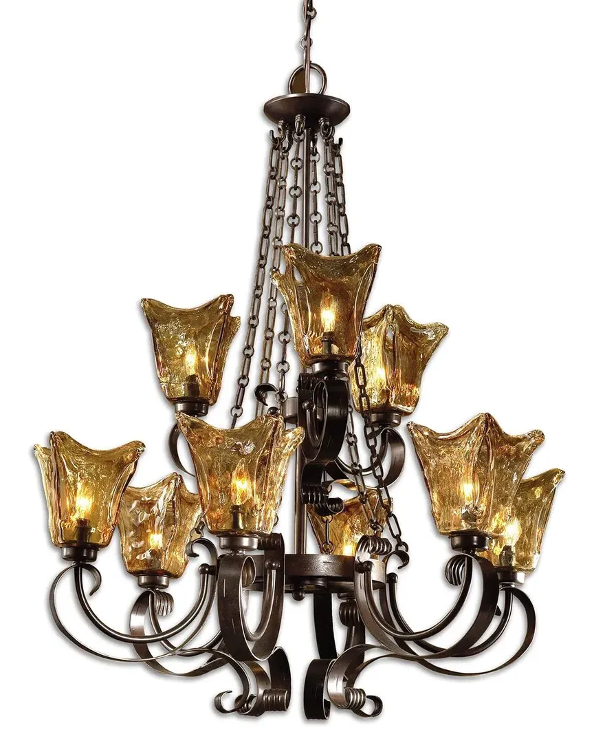 Vetraio 9-Light Chandelier - Bronze, Glass image