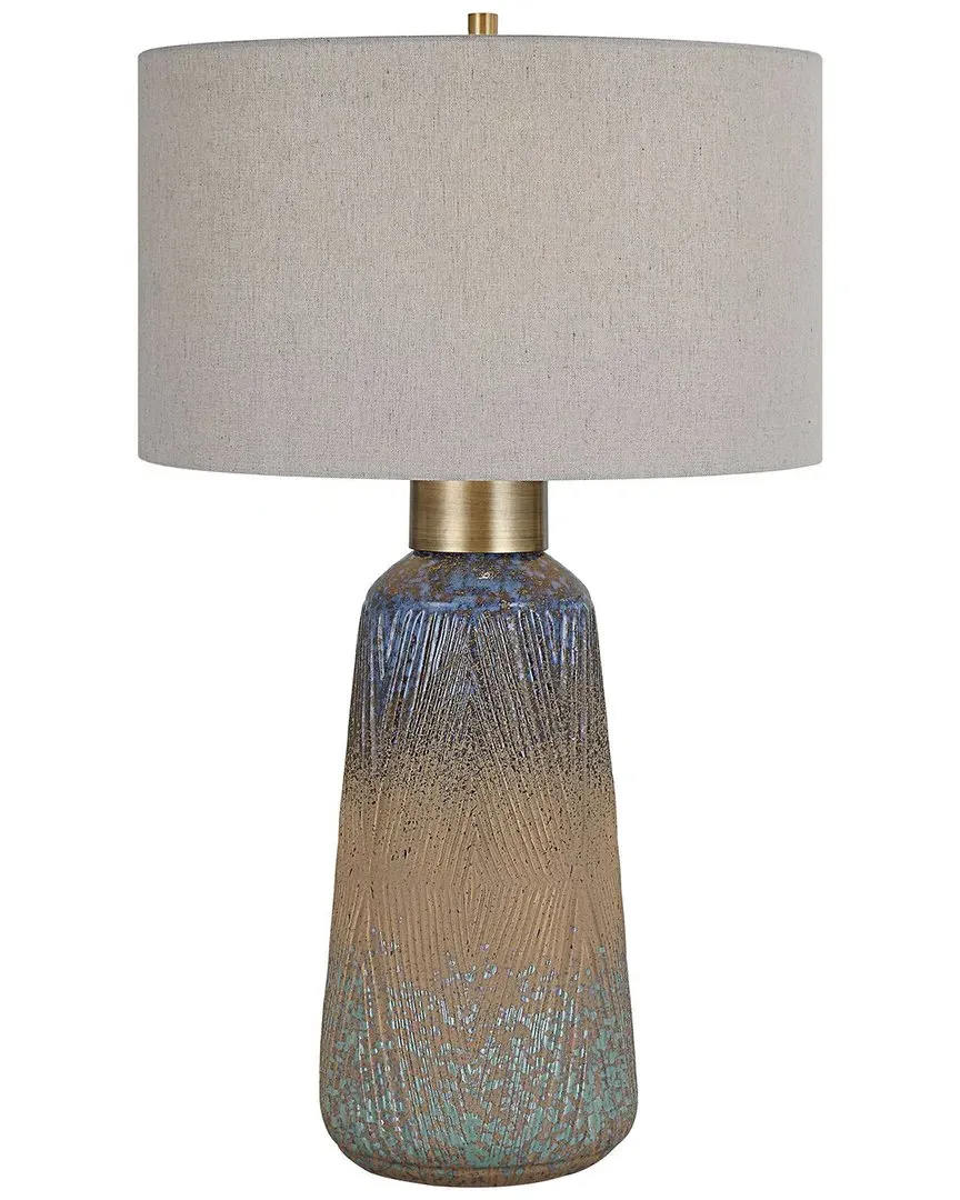 Western Ceramic Table Lamp - Blue image