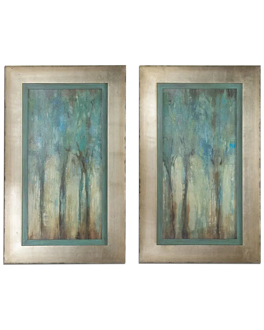 Whispering Wind Set of 2 Framed Art - Silver Leaf image