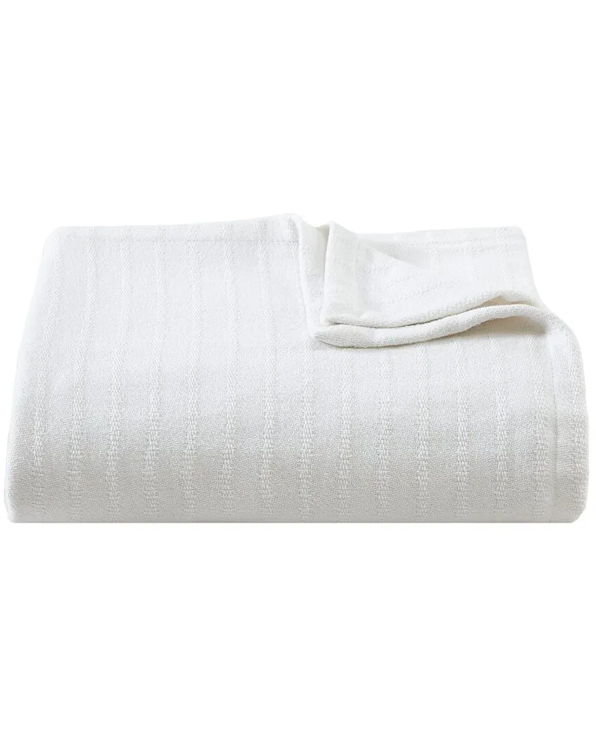 All Over Rib Cotton Blanket - White image