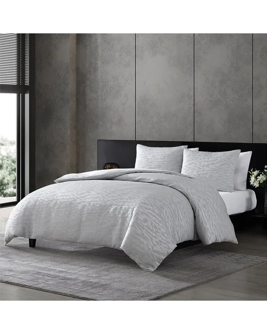 Illusion Duvet Cover Set - Silver Grey, Polyester