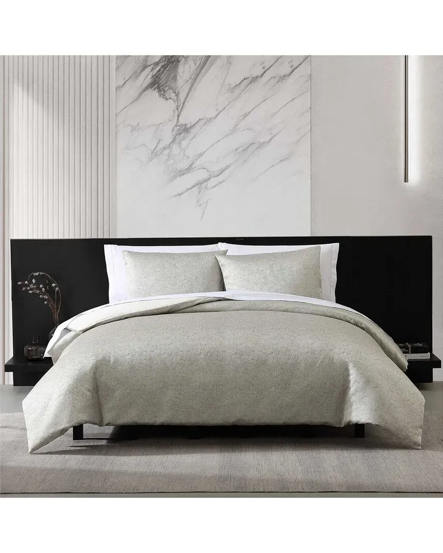 King Speckled Satin Weave Jacquard Duvet Cover Set - Taupe image