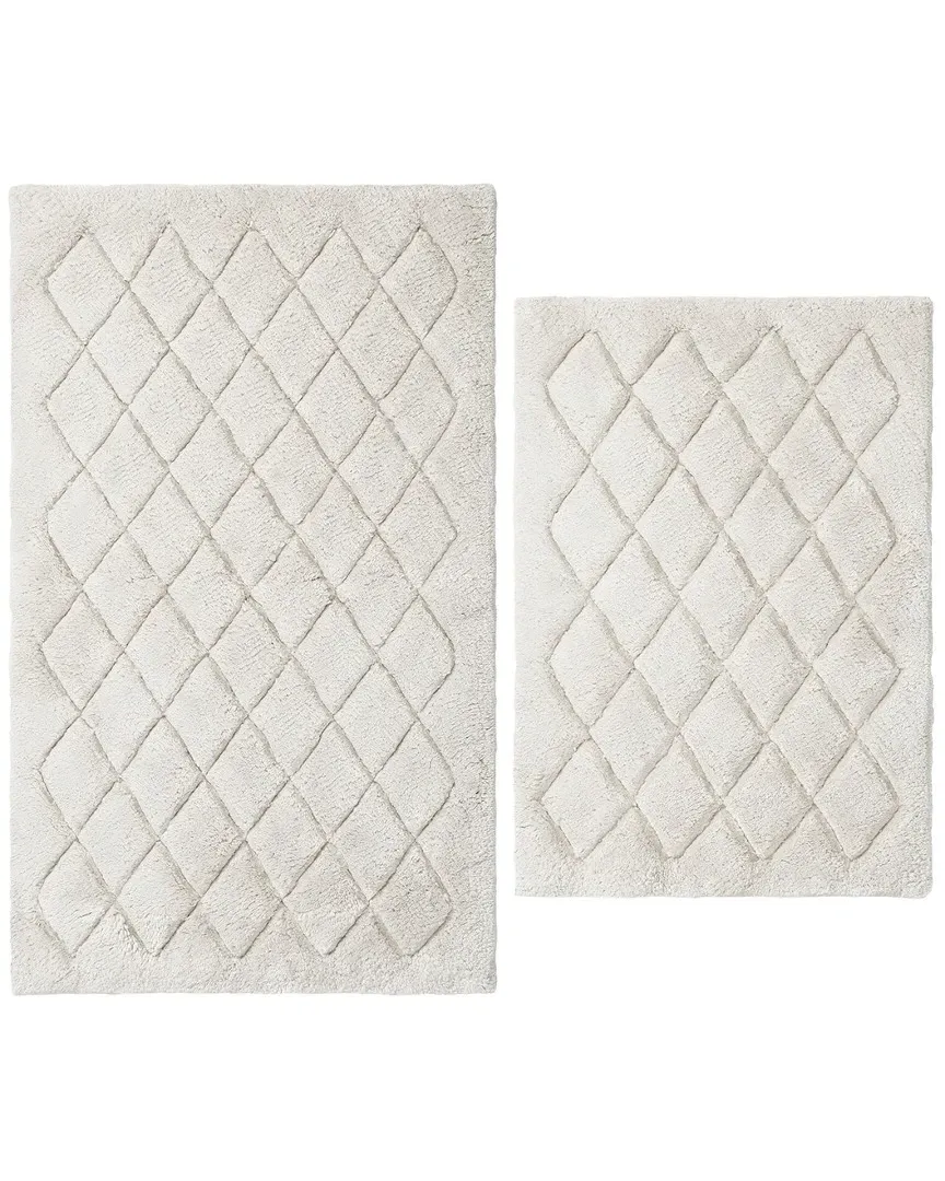 Marquis Diamond 2pc Bath Rug Set - Grey, Cotton image
