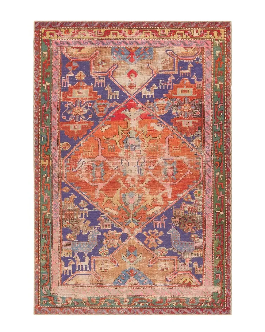 Sancho Medallion Runner Rug - Orange, Polyester image