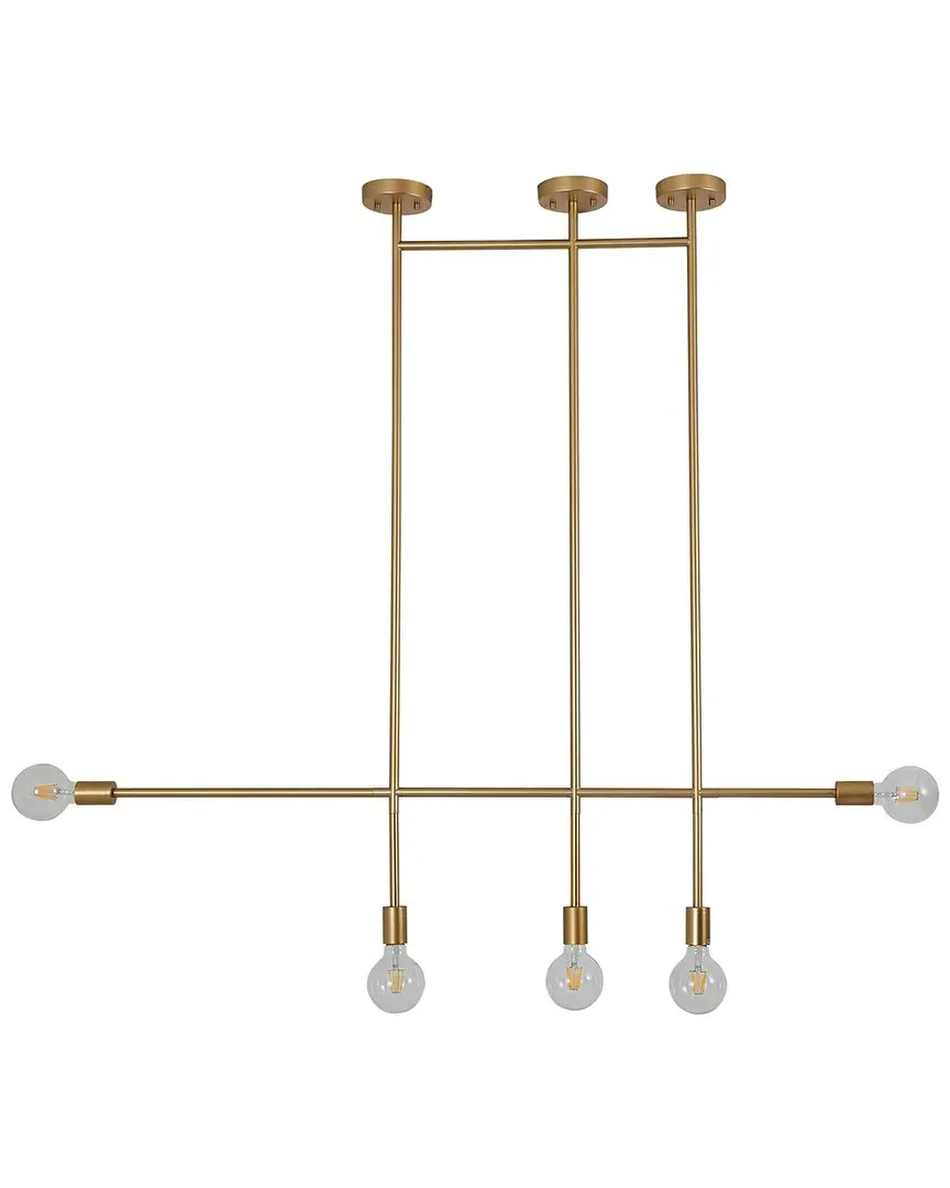 5 Bulb Pendant Flush Mount - Brushed Gold, Aluminum image