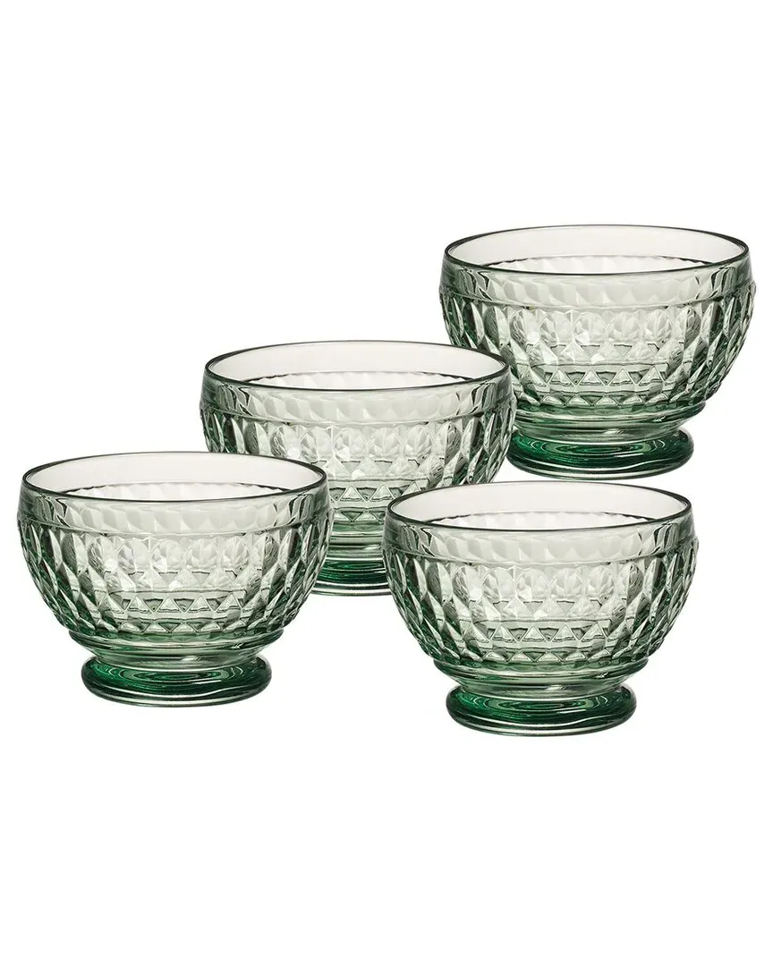 Boston Individual Bowls Set of 4 - Green, Crystal Glass