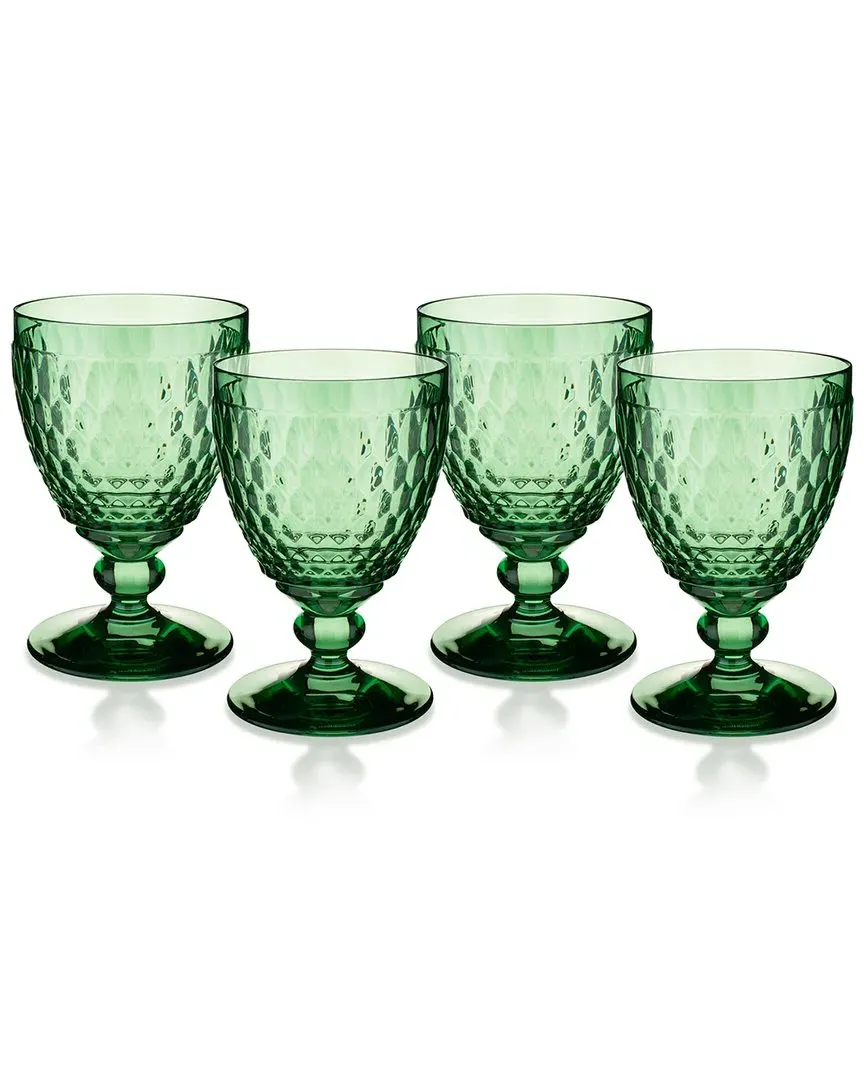 Boston Set of 4 Water Goblets - Green, Glass