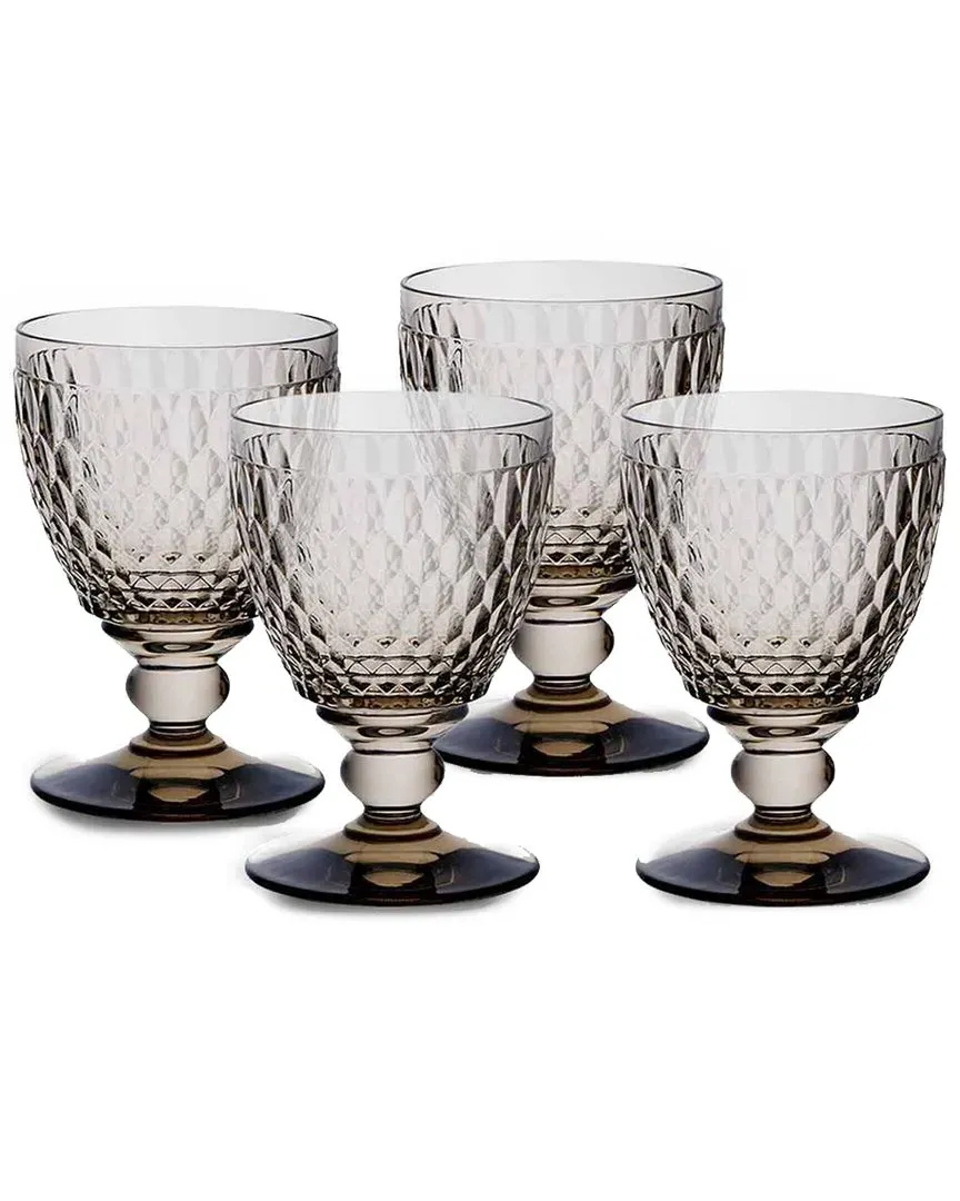 Boston Set of 4 Water Goblets - Smoke, Crystal Glass