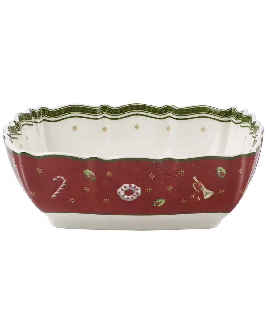 Christmas Square Serving Bowl - White image