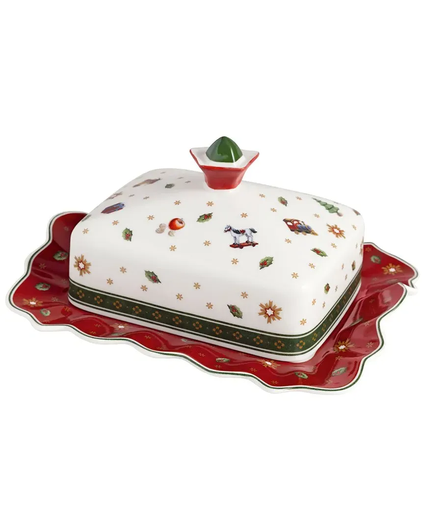 Christmas Toy's Delight Covered Butter Dish - Multi, Porcelain