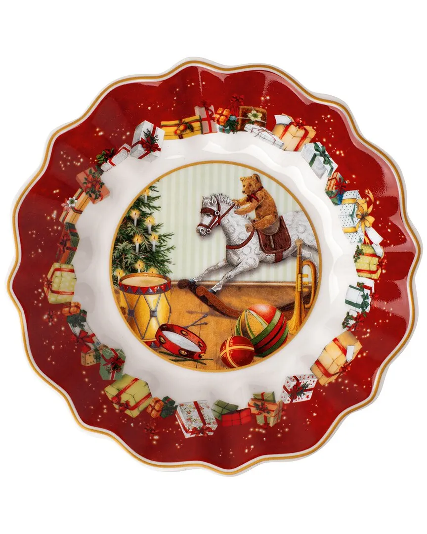 Christmas Toy's Fantasy Small Footed Bowl - Multi, Porcelain