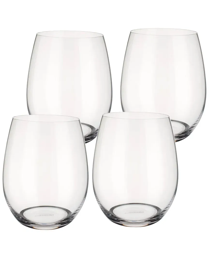Entree Set of 4 Stemless Glasses - Lead Free Crystal