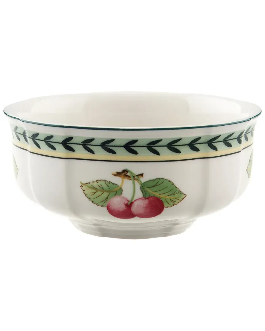 French Garden Fleurence Soup Bowl - Yellow Green, Porcelain