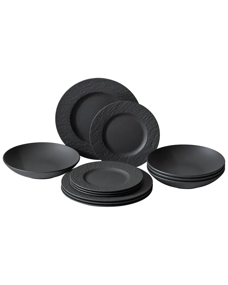 Manufacture Rock 12pc Dinnerware Set - Black, Porcelain image